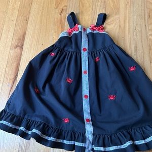 Sz 4T Navy Blue Dress with Lobsters